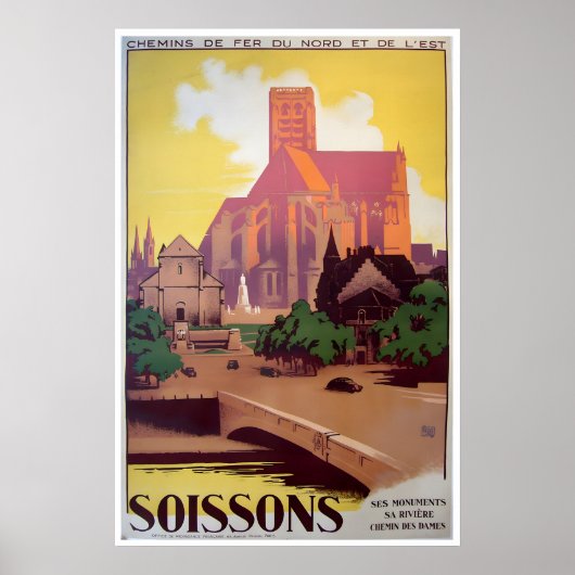 Soissons Reisposter Franse Print Frankrijk Commune (Voorkant)