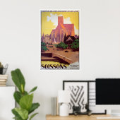 Soissons Reisposter Franse Print Frankrijk Commune (Thuiskantoor)