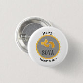 Soja Allergie Alert Bewerkbare naam Ronde Button 3,2 Cm (Voorkant /achterkant)