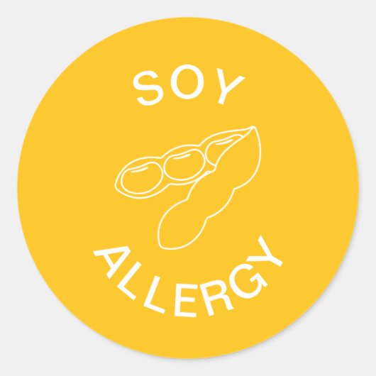 Soja Allergie Waarschuwing Ronde Sticker (Voorkant)