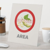 Soja Free Area Gepersonaliseerd voedselallergie Reclamebord Met Voetstuk (Insitu)