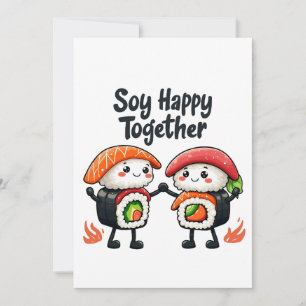 Soja gelukkig samen Sushi Kawaii Japans Eten Save The Date