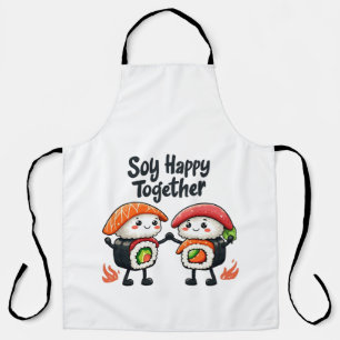 Soja gelukkig samen Sushi Kawaii Japans Eten Schort