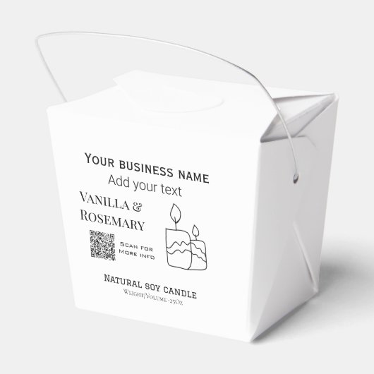 Soja kaars bedrijf toevoegen a r code bedrijfsnaam bedankdoosjes (Achterkant)