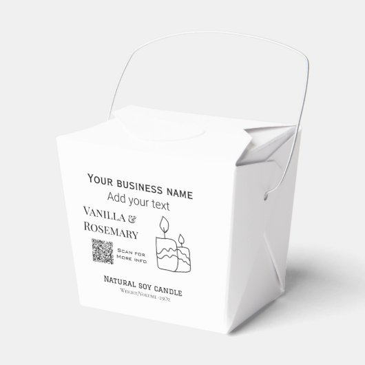 Soja kaars bedrijf toevoegen a r code bedrijfsnaam bedankdoosjes (Voorkant Zijde)