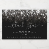 Soja Kaars Product Verpakking Glitter Sterren Zwar Voedselcontainer Etiket (Enkel label)