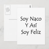 soja naco y asi soy feliz briefkaart (Voorkant / Achterkant)