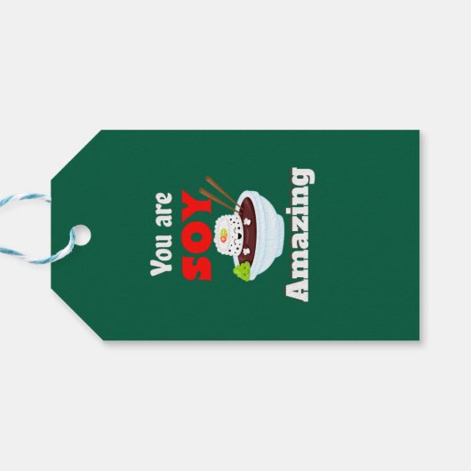 Soja verbazingwekkende Kawaii Sushi Cadeaulabel (Achterkant Horizontaal)