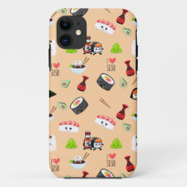Soja verliefd schattig geel Kawaii Sushi Case-Mate iPhone Case