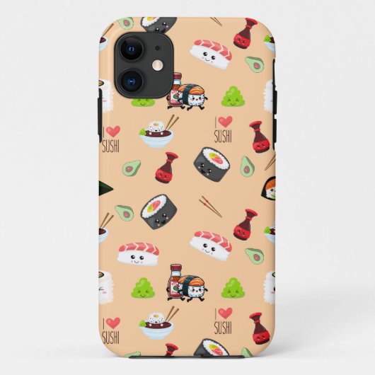 Soja verliefd schattig geel Kawaii Sushi Case-Mate iPhone Case (Achterkant)