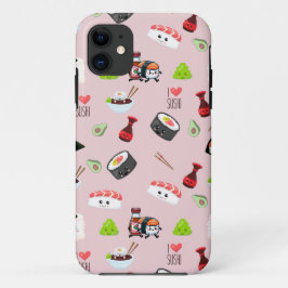 Soja verliefd schattig lichtroze Kawaii Sushi Case-Mate iPhone Case