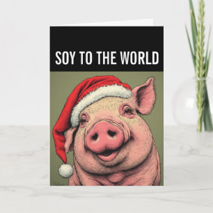 SOJA VOOR DE WERELD VARKENS VEGAN KERSTKAART FEESTDAGEN KAART