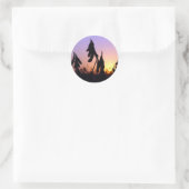 Sojabonen op Sunset Ronde Sticker (Tas)