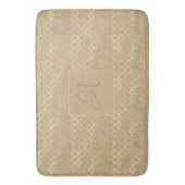 Sojaboon Monogram Quatrefoil Passen getrouwd Wedde Badmat (Voorkant Verticaal)