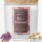 Sojakaars Tropische bladeren Roze bordeaux verpakk Voedselcontainer Etiket