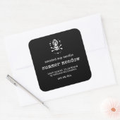 Sojakaars |Zwart & Wit |Schrijfmachine Tekst Vierkante Sticker (Envelop)