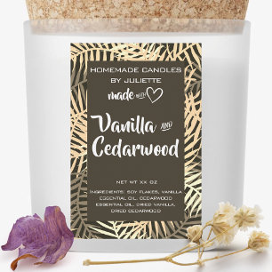 Sojakaarsen Tropische bladeren Bruin blad Verpakki Voedselcontainer Etiket