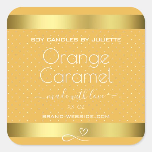 Sojakaarsen Verpakkingslabels Goud Sinaasappel Kar Vierkante Sticker (Voorkant)