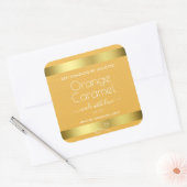 Sojakaarsen Verpakkingslabels Goud Sinaasappel Kar Vierkante Sticker (Envelop)