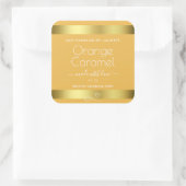 Sojakaarsen Verpakkingslabels Goud Sinaasappel Kar Vierkante Sticker (Tas)