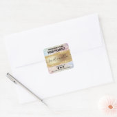 Sojakaarsetiketten met pastel iriserende glitter vierkante sticker (Envelop)