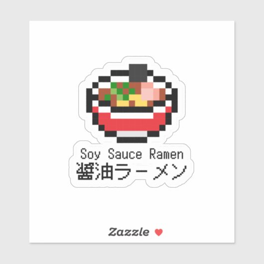 Sojasaus Ramen Retro Pixel Art Sticker (Vel)
