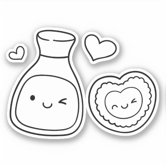 Sojmate, soja en sushi koppels sticker (Voorkant)