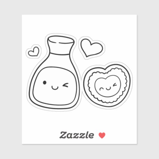 Sojmate, soja en sushi koppels sticker (Vel)