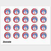 Sojoez TM-3 Missie Logo Ronde Sticker (Vel)