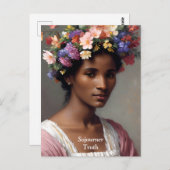 Sojourner waarheidsportret met bloemenkroon briefkaart (Voorkant / Achterkant)