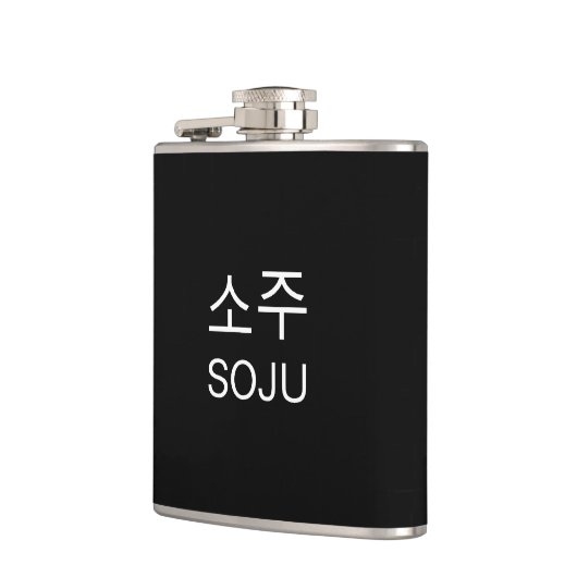 🇰 🇷 SOJU 소 de Koreaanse tekst over traditionele  Heupfles (Links)
