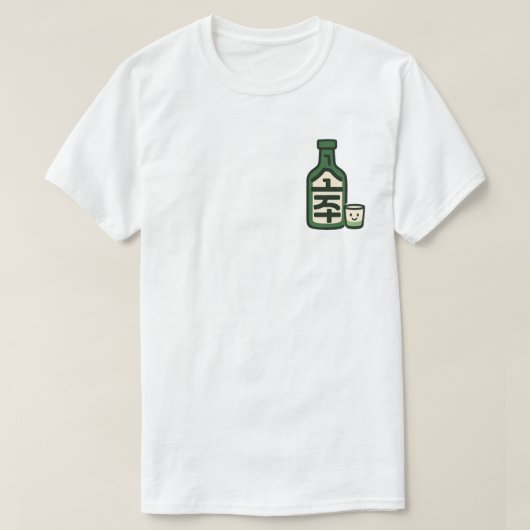 Soju fles en glas t-shirt (Design voorkant)