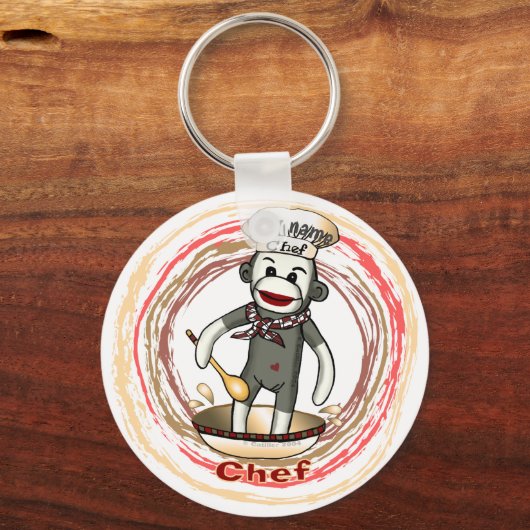 Sok-aap Chef-sleutelhanger Sleutelhanger (Voorkant)