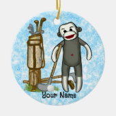 Sok-aap golfer golf ornament  (Voorkant)