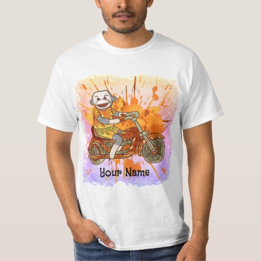 Sok-aap motorrijder T-shirt (Voorkant)