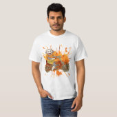 Sok-aap motorrijder t-shirt (Voorkant volledig)