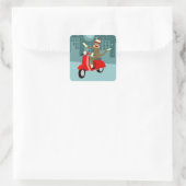 sok aap scooter vierkante sticker (Tas)