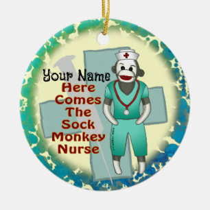 Sok-aap verpleegster ornament