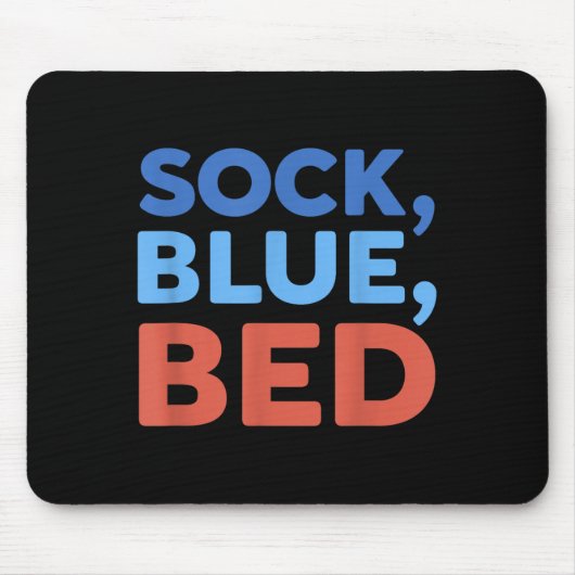 Sok Blauw Bed Grappige Meme _1 Muismat (Voorkant)