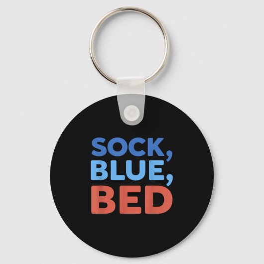 Sok Blauw Bed Grappige Meme _1  Sleutelhanger (Voorkant)