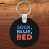 Sok Blauw Bed Grappige Meme _1  Sleutelhanger (Voorkant)