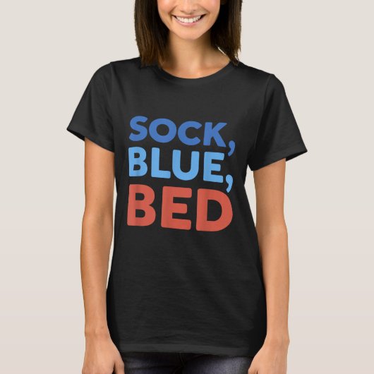 Sok Blauw Bed Grappige Meme _1  T-shirt (Voorkant)