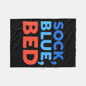 Sok Blauw Bed Grappige Meme  Fleece Deken (Voorkant (Horizontaal))