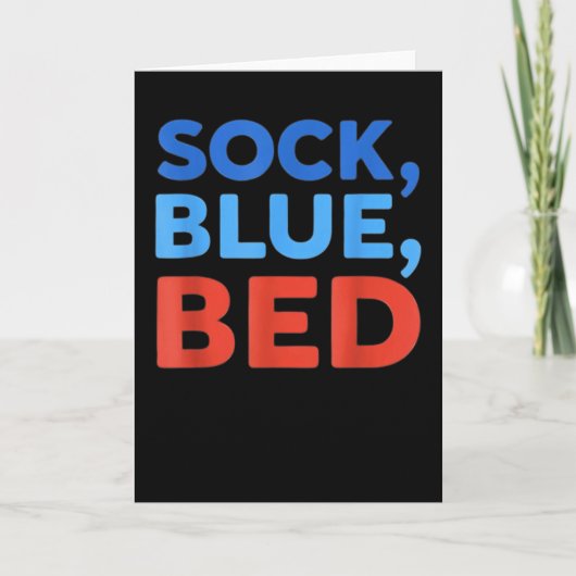 Sok Blauw Bed Grappige Meme Kaart (Voorkant)