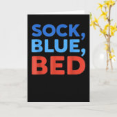 Sok Blauw Bed Grappige Meme Kaart (Gele Bloem)