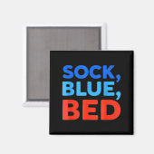 Sok Blauw Bed Grappige Meme  Magneet (Voorkant / Achterkant)
