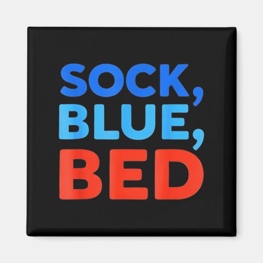 Sok Blauw Bed Grappige Meme  Magneet (Voorkant)