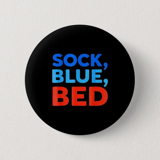Sok Blauw Bed Grappige Meme Ronde Button 5,7 Cm (Voorkant)