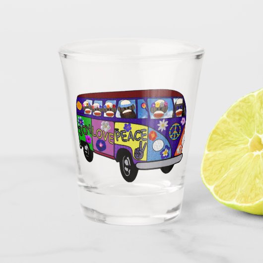 Sok Geld Vrede Bus Shotglas Shot Glas (Voorkant)