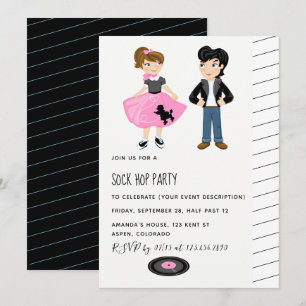 Sok Hop Kids Rock and Roll Retro Feest Kaart